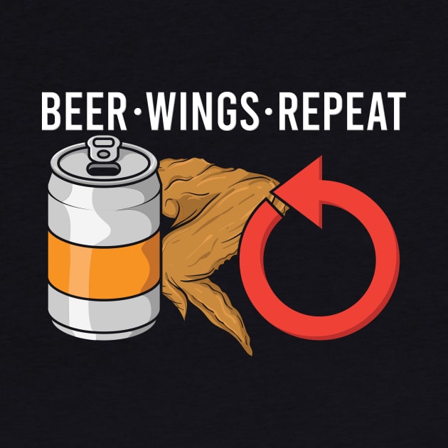 Chicken Wings Beer Repeat Fast Food Lover Gift by Dolde08